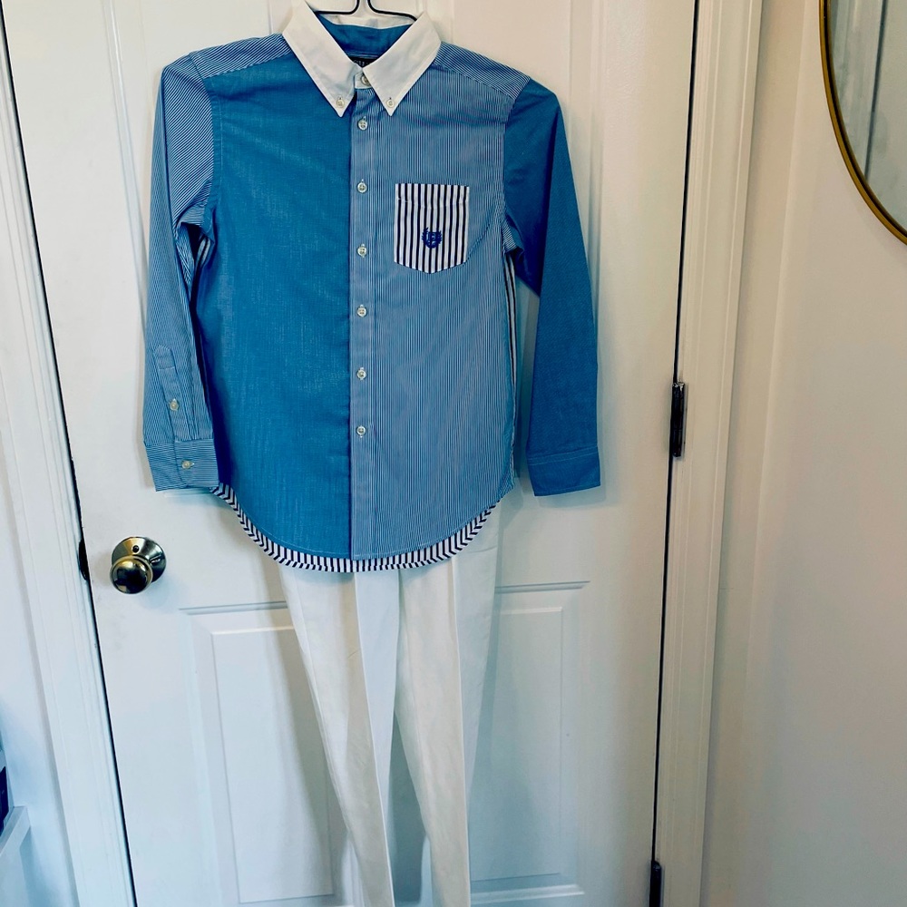 New chaps striped top size 10 nautica pants